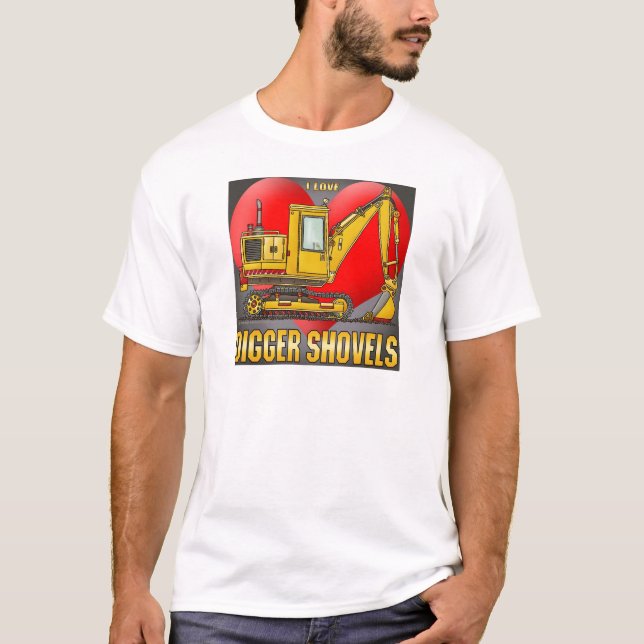 J'aime le T-shirt des hommes de pelles à bêcheur (Devant)