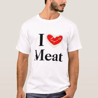 J'aime le T-shirt détruit par viande