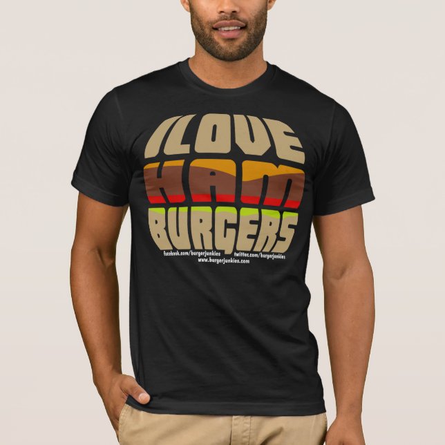 J'aime le T-shirt d'hamburgers (Devant)