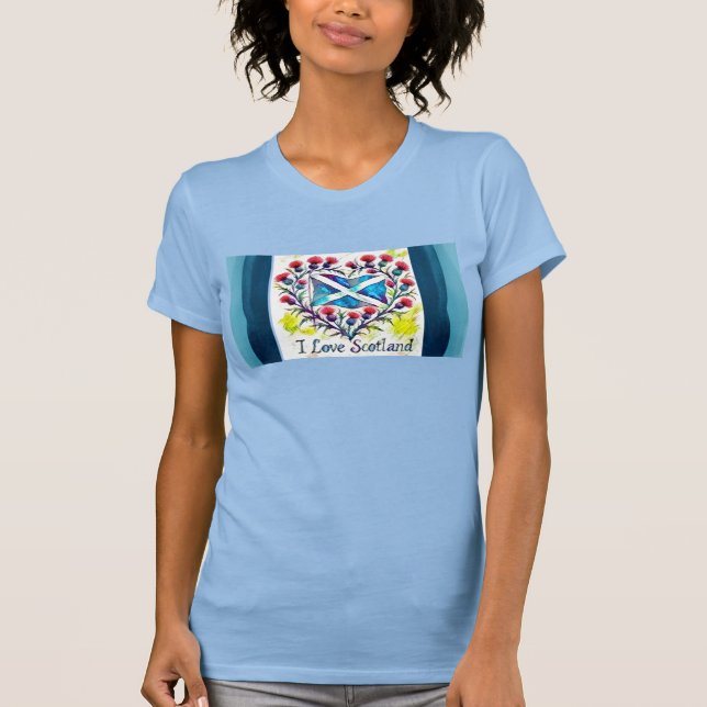 J'aime le T-Shirt du drapeau de l'Écosse (Devant)