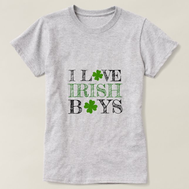 J'aime le T-shirt du jour de St Patrick irlandais (Design devant)