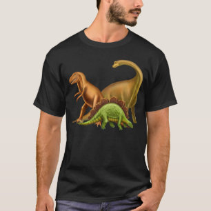 J'aime le T-shirt foncé adulte de dinosaures