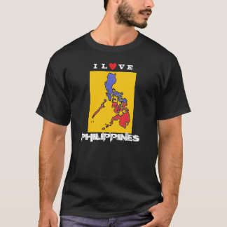 J'aime le T-shirt foncé de base de Philippines