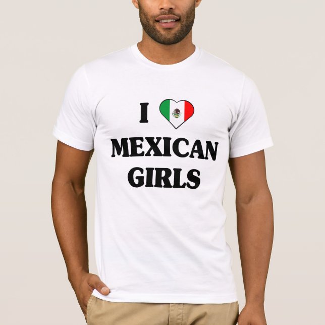 J'aime le T-shirt mexicain de filles (Devant)