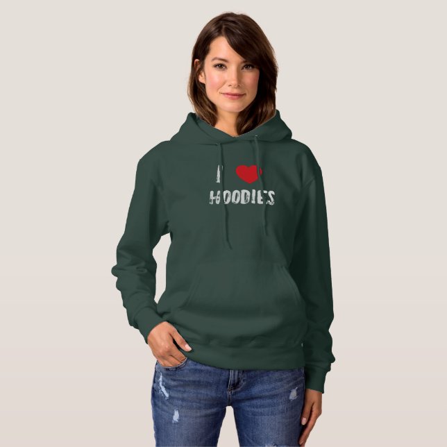 J'aime le T-shirt Sweat - shirt à capuche (Devant entier)
