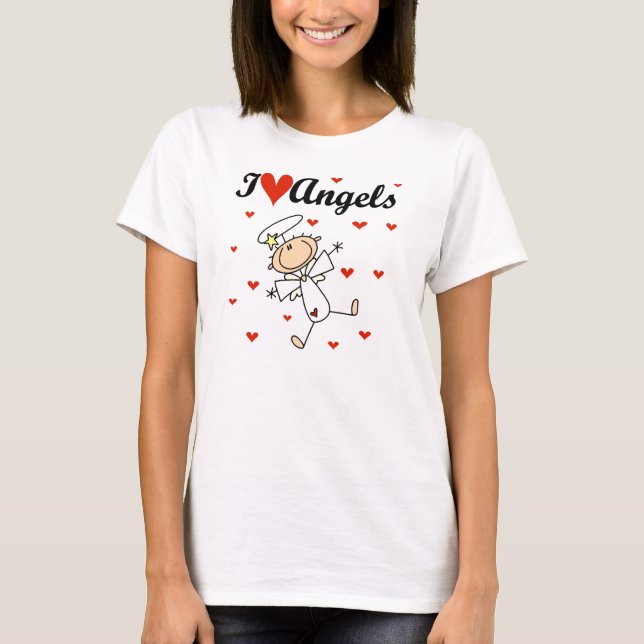 J'aime le T-shirts et les cadeaux d'anges (Devant)