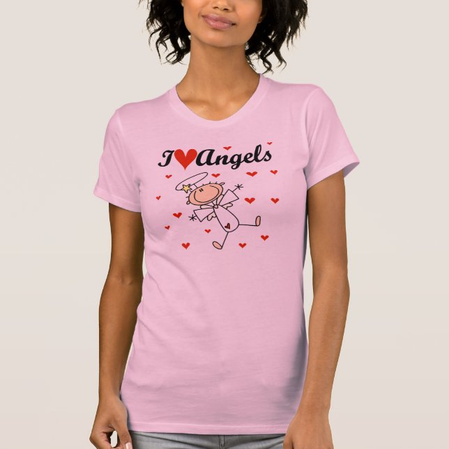 J'aime le T-shirts et les cadeaux d'anges (Devant)