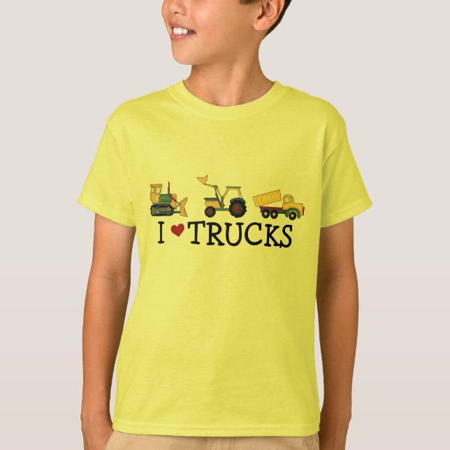 J'aime le T-shirts et les cadeaux de camions (Devant)