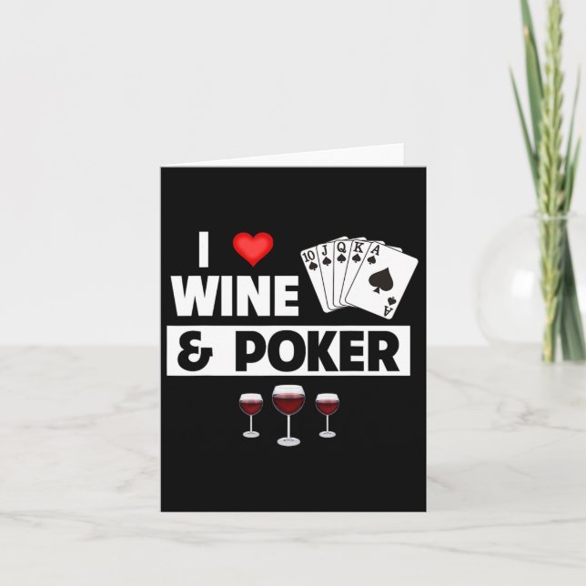 J'Aime Le Vin Et Les Cartes De Poker Royal Flush C (Devant)