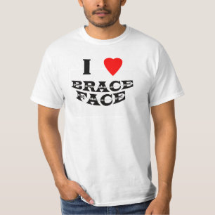 J'aime le visage de croisillon - T-shirt blanc de