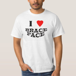 J'aime le visage de croisillon - T-shirt blanc de
