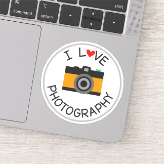J'aime l'école de photographie Autocollant découpé