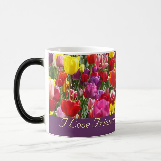 J'aime les amis Café Mugs de printemps Fleurs de p (Gauche)