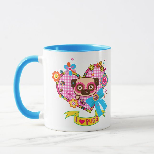 J'Aime Les Carlins ! Mug (Gauche)