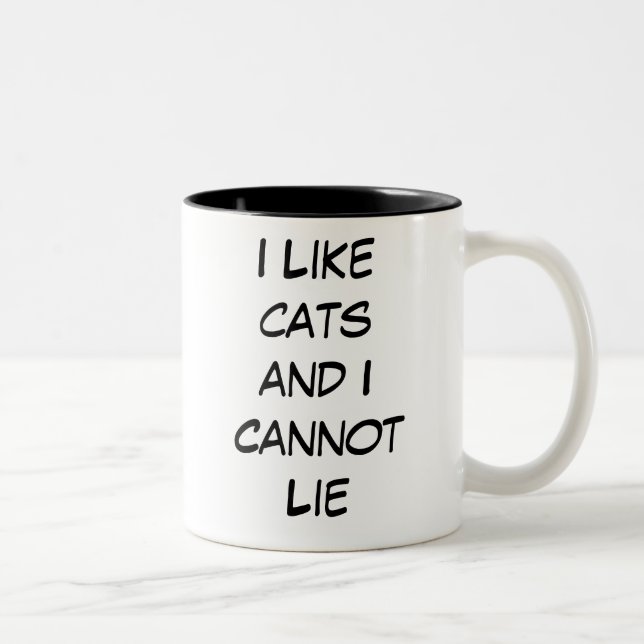 J'aime les chats et je ne peux pas mentir Mug (Droit)