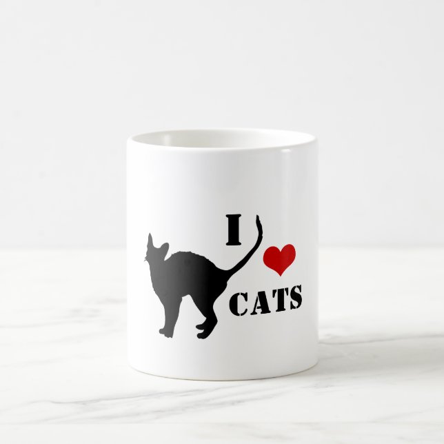 J'aime les chats et le café noir / tasse de thé (Centre)