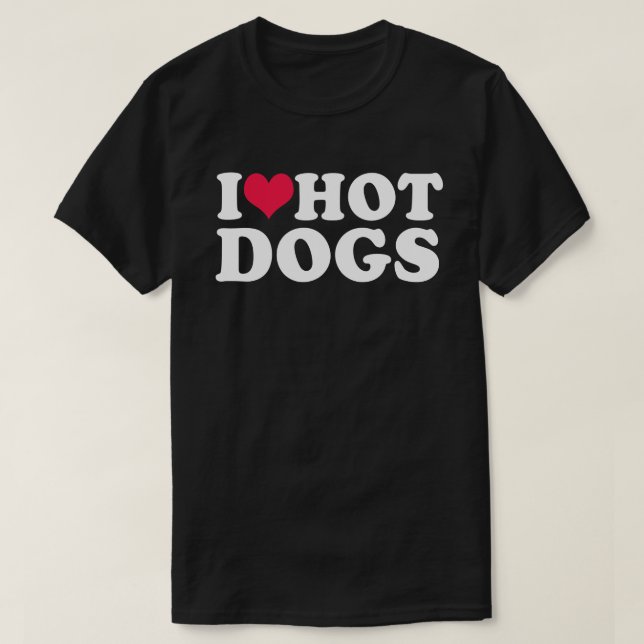 J'Aime Les Chiens Chauds T-Shirt (Design devant)