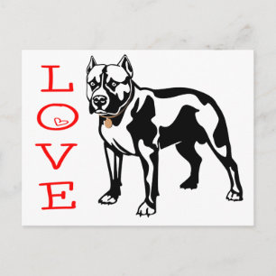 J'aime les chiots Pit Bull Poster carte postale vi