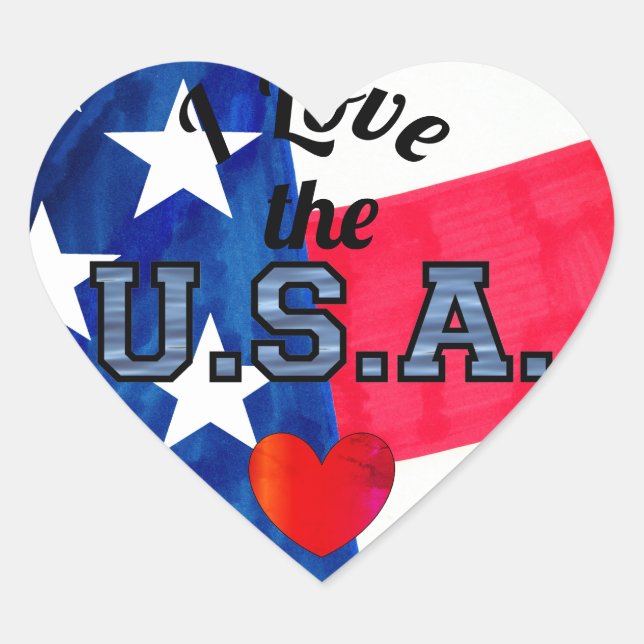 "J'aime les États-Unis." Autocollant (Devant)