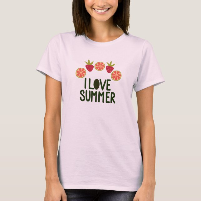 J'Aime Les Femmes Été Mignonnes T-Shirts Aux Fruit (Devant)