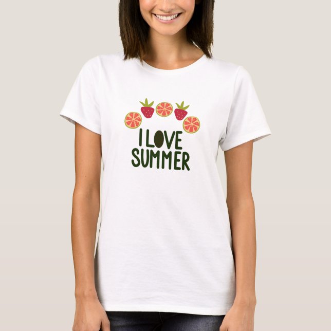 J'Aime Les Femmes Été Mignonnes T-Shirts Aux Fruit (Devant)