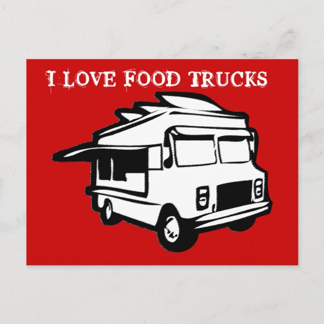 J'aime les food trucks carte postale (Devant)