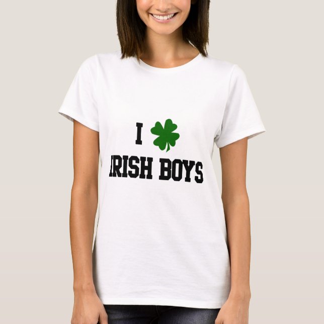 J'aime les garçons irlandais, T-shirt vert de (Devant)