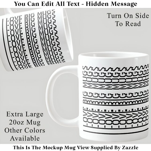 J'aime les grands mugs Message caché 157B Drôle de (Créateur téléchargé)