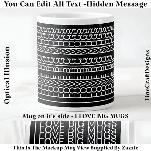 J'aime les grands mugs Message caché, Citation per