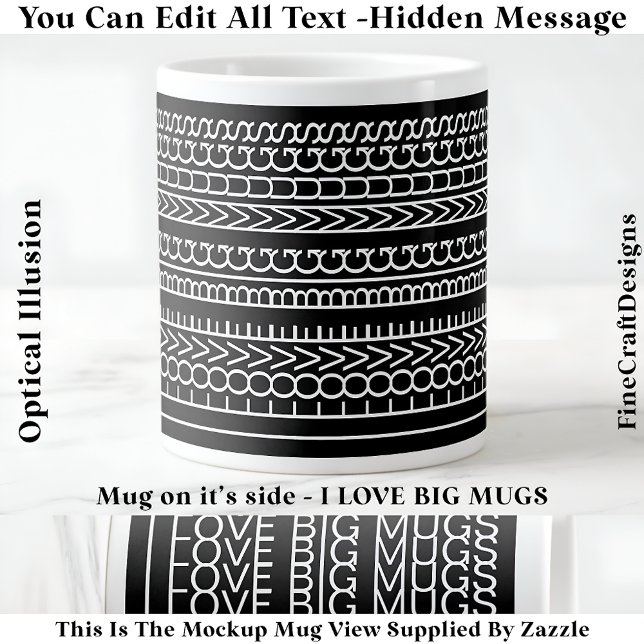 J'aime les grands mugs Message caché, Citation per (Créateur téléchargé)