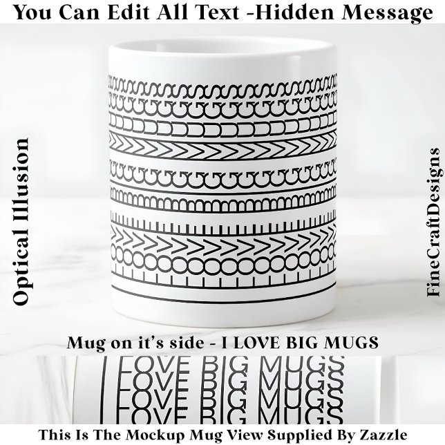 J'aime les grands mugs Message caché, Citation per (Créateur téléchargé)