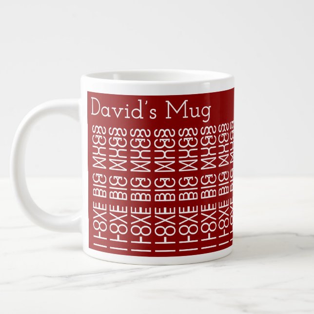 J'aime les grands mugs & Message secret caché nom  (Gauche)