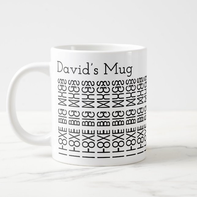 J'aime les grands mugs & Message secret caché pers (Gauche)