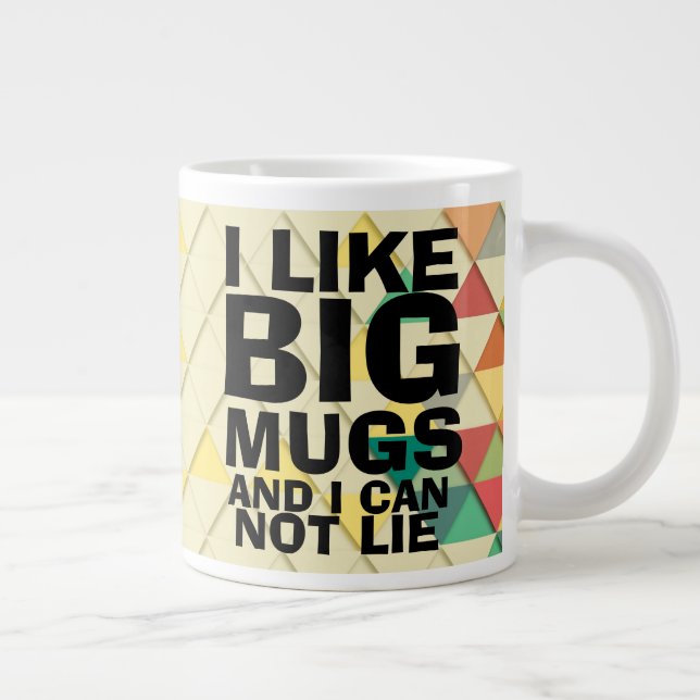 J'aime les grands mugs moderne motif triangle mug  (Droite)