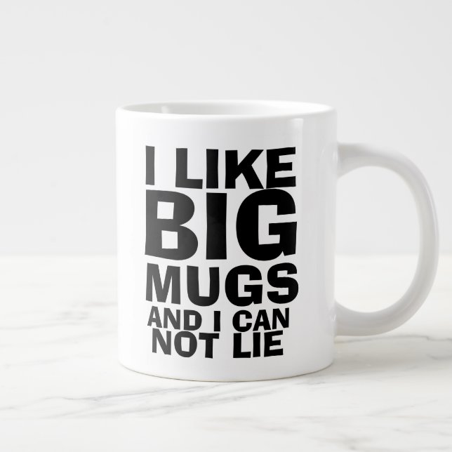 J'aime les grands mugs Tasse de café drôle (Droite)
