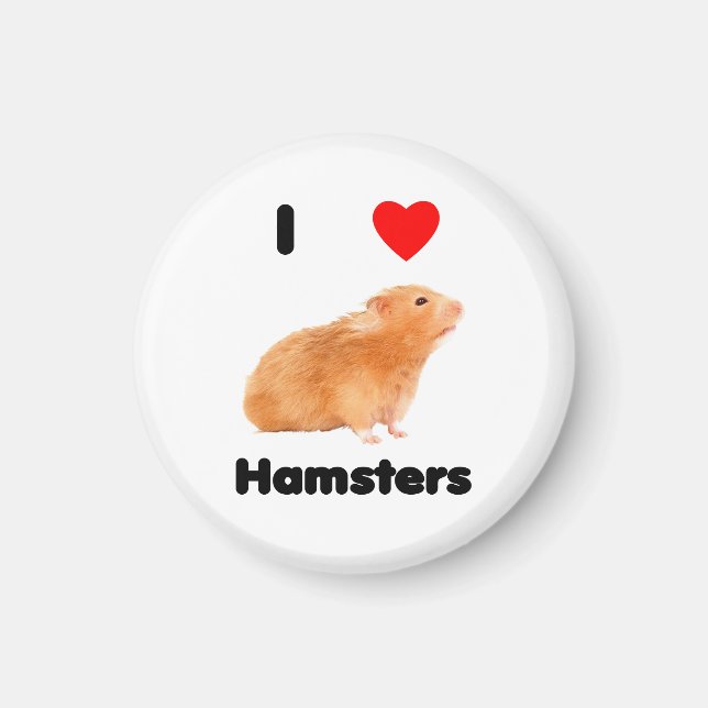 J'aime les hamsters Magnet (Devant)