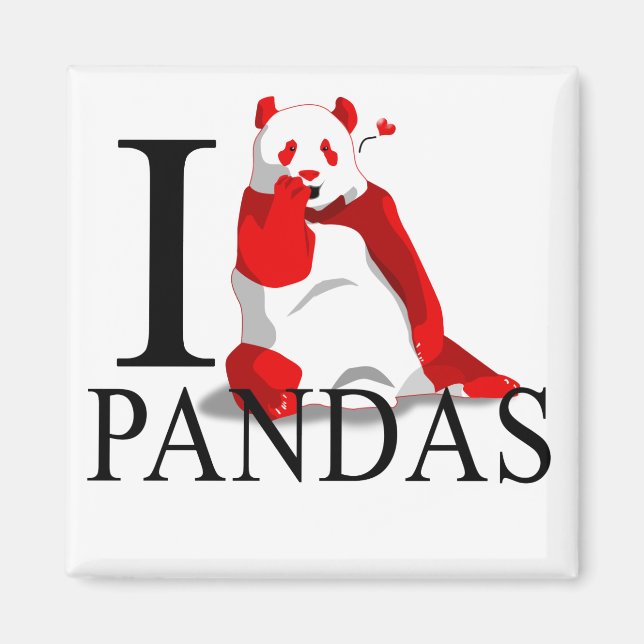 J'aime les Magnets de Pandas (Devant)