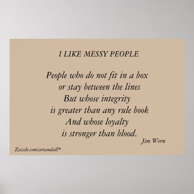 J'AIME LES MESSY PEOPLE POSTER PERSONNALISÉ (Devant)