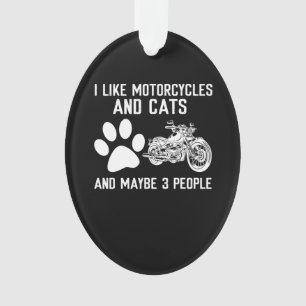 J'Aime Les Motos Et Les Chats Drôle Don D'Art