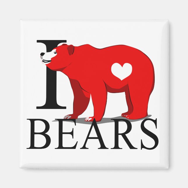 J'aime les ours Magnets (Devant)