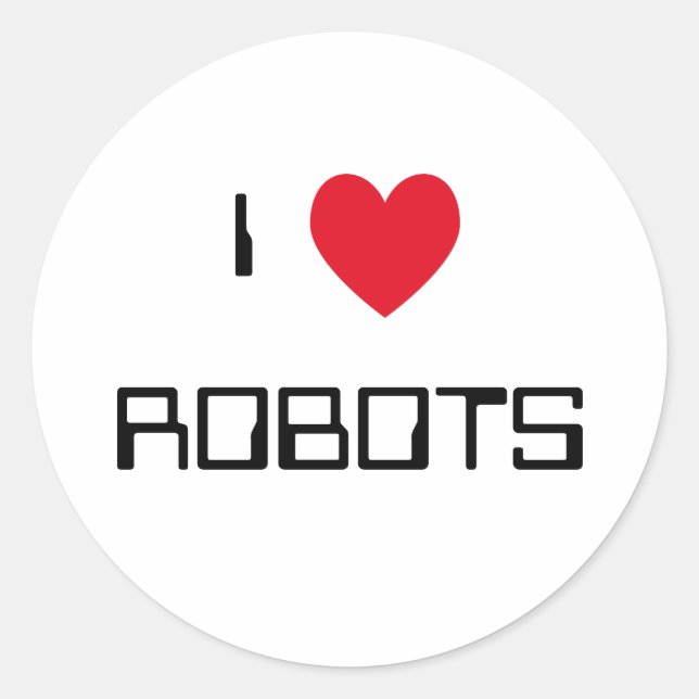 J'aime les robots Stickers (Devant)
