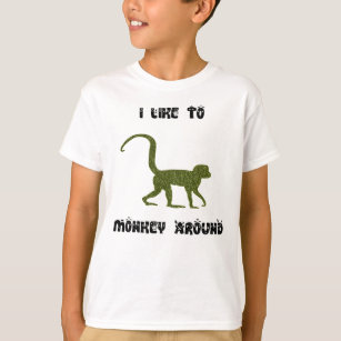 J'aime les singes autour d'un T-shirt d'enfant
