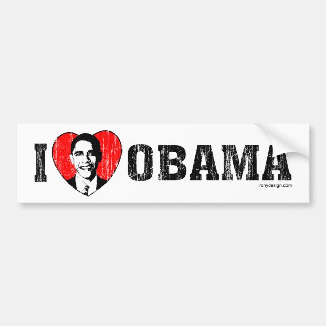 J'Aime Les Stickers Bumper Obama (Devant)