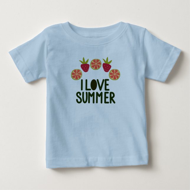 J'Aime Les T-Shirts Bébés D'Été Avec Un Design Fru (Devant)