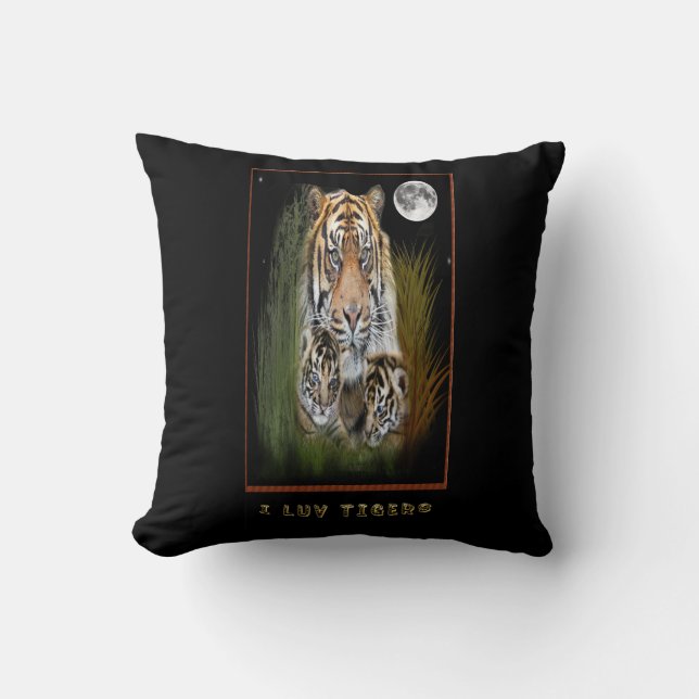 J'aime les tigres coussin (Recto)