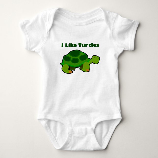 J'aime les Tortues - Body Bébé en Jersey (Devant)