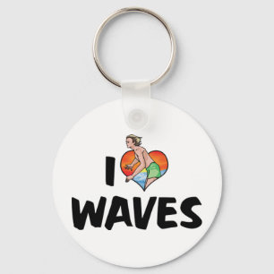 J'aime les vagues porte-clés