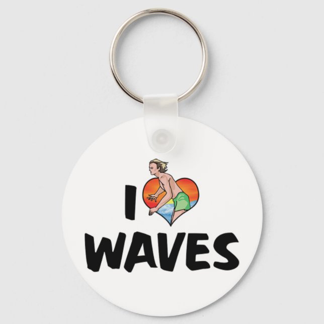 J'aime les vagues porte-clés (Recto)