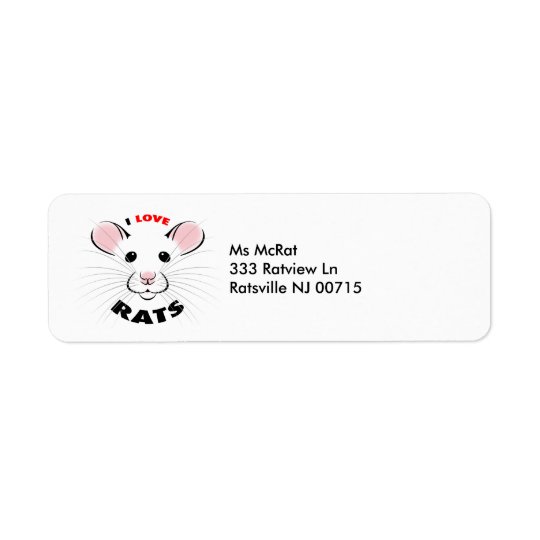 J'aime l'étiquette de adresse de rats des étiquette d’adresse retour