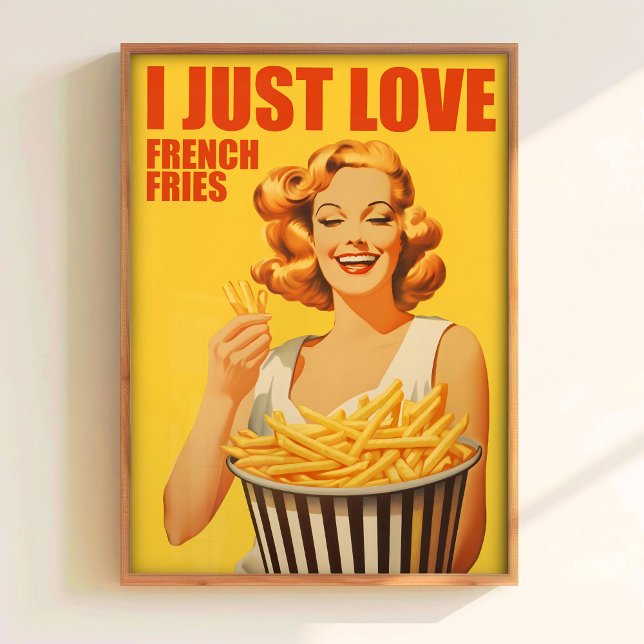 J'aime l'impression de frites Art mural de cuisine (Créateur téléchargé)